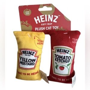 Heinz Plush Cat Toy Set - Red and Yellow